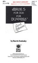 Book cover for Dbase for DOS for Dummies Quick Reference