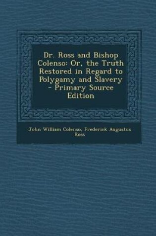 Cover of Dr. Ross and Bishop Colenso