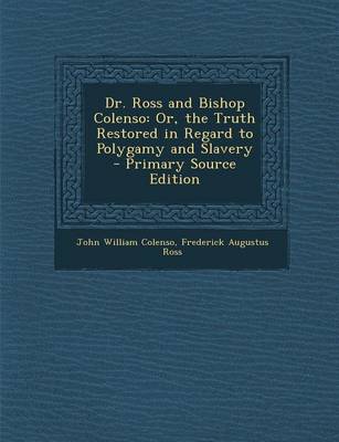 Book cover for Dr. Ross and Bishop Colenso