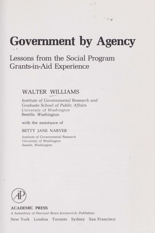 Cover of Government by Agency