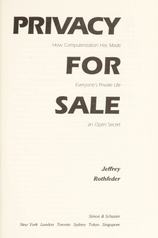 Cover of Privacy for Sale