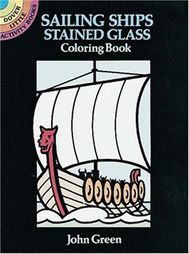 Cover of Sailing Ships Stained Glass Colouring Book