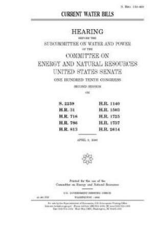 Cover of Current water bills