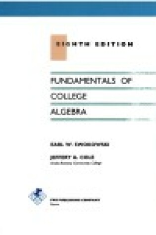 Cover of Fundamentals of College Algebra