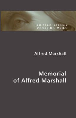 Book cover for Memorial of Alfred Marshall