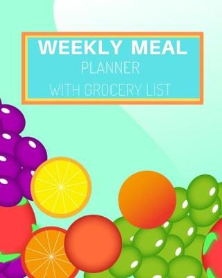 Book cover for weekly meal planner with grocery list