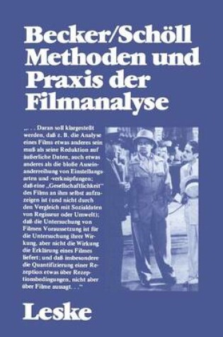Cover of Methoden und Praxis der Filmanalyse