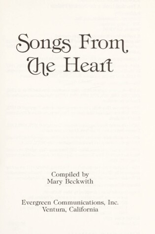 Cover of Songs from the Heart