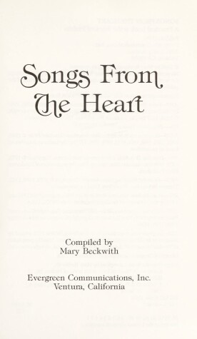 Book cover for Songs from the Heart