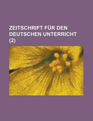 Book cover for Zeitschrift Fur Den Deutschen Unterricht (2)