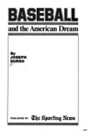 Cover of Baseball and the American Dream