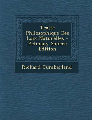 Book cover for Traite Philosophique Des Loix Naturelles