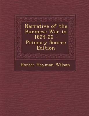 Book cover for Narrative of the Burmese War in 1824-26