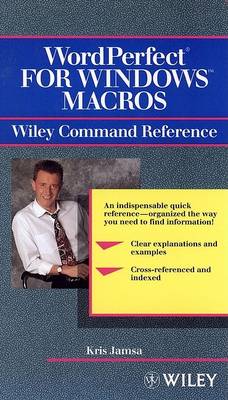 Book cover for WordPerfect for Windows Macros