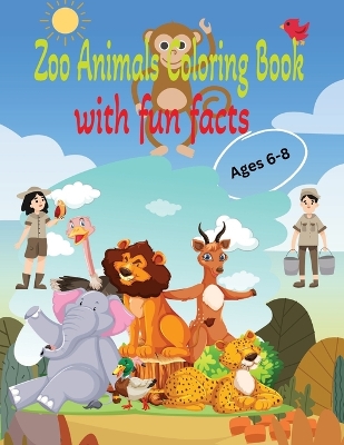 Book cover for Zoo Animals Coloring Books with Fun Facts