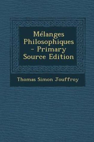 Cover of Melanges Philosophiques