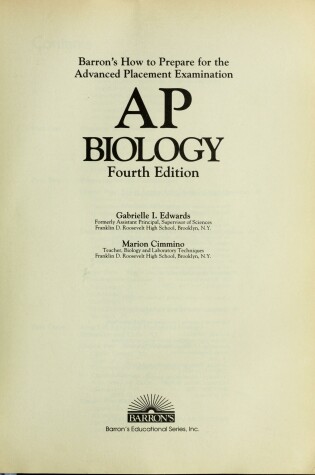 Cover of Barron's How to Prepare for the Advanced Placement Examination AP Biology