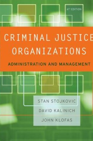 Cover of Criminal Justice Organizations