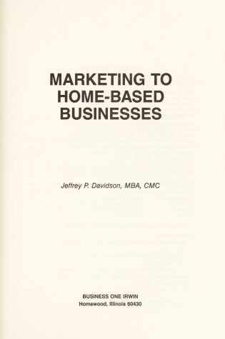 Cover of Marketing to Home-based Businesses