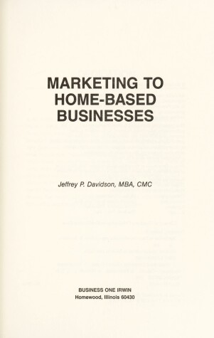 Book cover for Marketing to Home-based Businesses