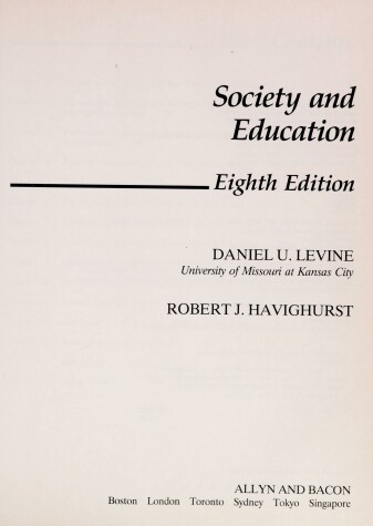 Book cover for Society and Education