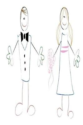 Cover of Wedding Journal Bride Groom Couple Sketch