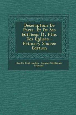 Cover of Description de Paris, Et de Ses Edifices