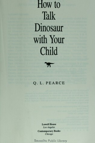 Cover of How to Talk Dinosaur with Your Child