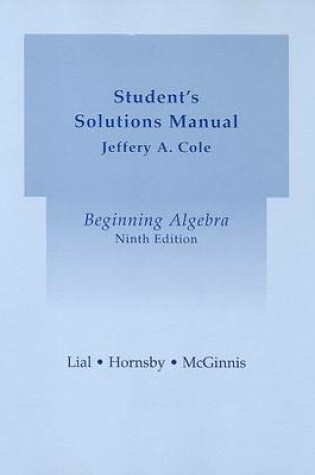 Cover of Student Solutions Manual for Beginning Algebra