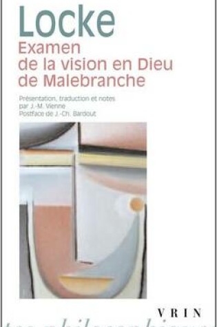 Cover of Examen de la Vision En Dieu de Malebranche