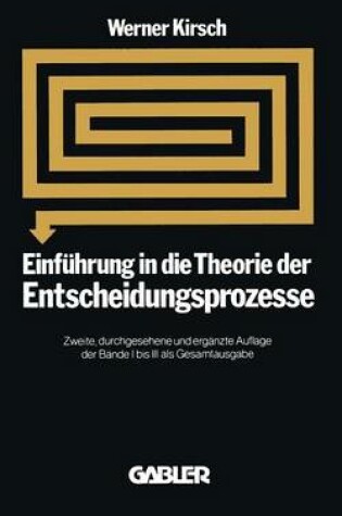 Cover of Einführung in die Theorie der Entscheidungsprozesse