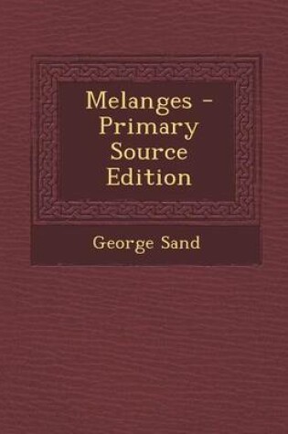 Cover of Melanges