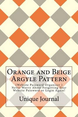 Book cover for Orange and Beige Argyle Pattern