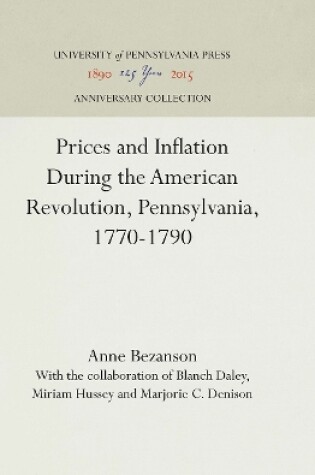 Cover of Prices and Inflation During the American Revolution, Pennsylvania, 1770-1790