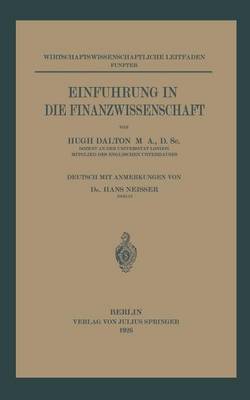 Book cover for Einführung in die Finanzwissenschaft