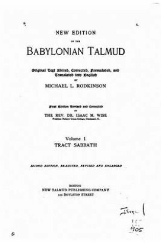 Cover of New Edition of the Babylonian Talmud - Vol. I