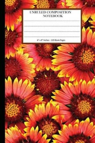 Cover of Unruled Composition Notebook 6" x 9". 120 Pages. Colorful Chamomile Flowers