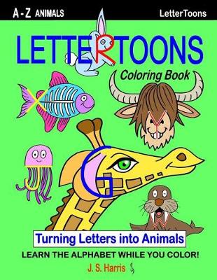 Book cover for LetterToons A-Z Animals Coloring Book