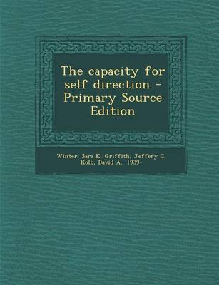 Book cover for The Capacity for Self Direction - Primary Source Edition