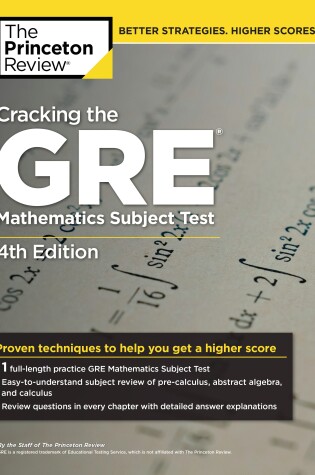 Cover of Cracking the GRE Mathematics Subject Test, 4th Edition