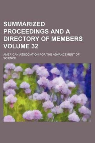 Cover of Summarized Proceedings and a Directory of Members Volume 32