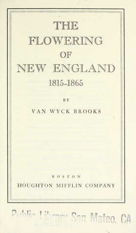 Book cover for Flowering of New England Pa