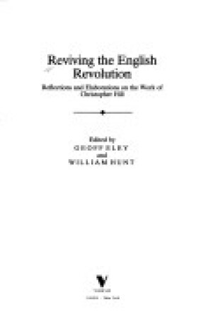 Cover of Reviving the English Revolution