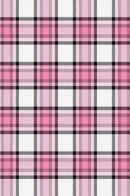 Book cover for 2019 Daily Planner Pink Black White Plaid Tartan Pattern 384 Pages