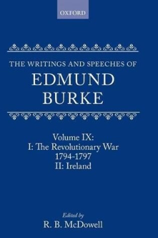 Cover of Volume IX: Part I. The Revolutionary War, 1794-1797; Part II. Ireland