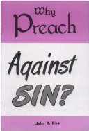 Book cover for Why Preach Against Sin?