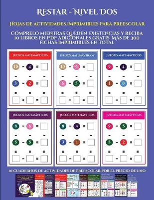 Cover of Hojas de actividades imprimibles para preescolar (Restar - Nivel Dos)