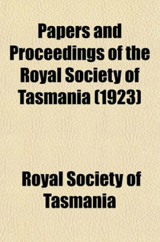 Cover of Papers and Proceedings of the Royal Society of Tasmania (1923)