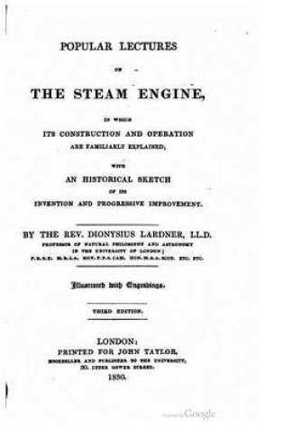 Cover of Popular Lectures on the Steam Engine