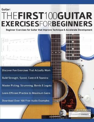 Book cover for The First 100 Guitar Exercises for Beginners